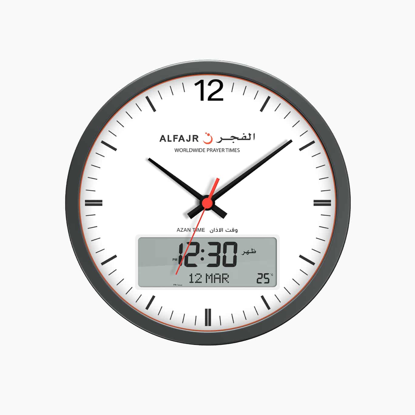 Details about   Alfajr Large Round Wall Ana-Digi Automatic Azan Prayer Clock Qibla Muslim CR-23 